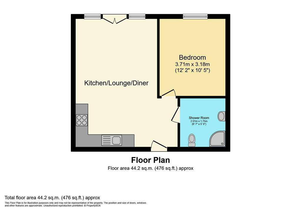 1 bedroom flat to rent - floorplan