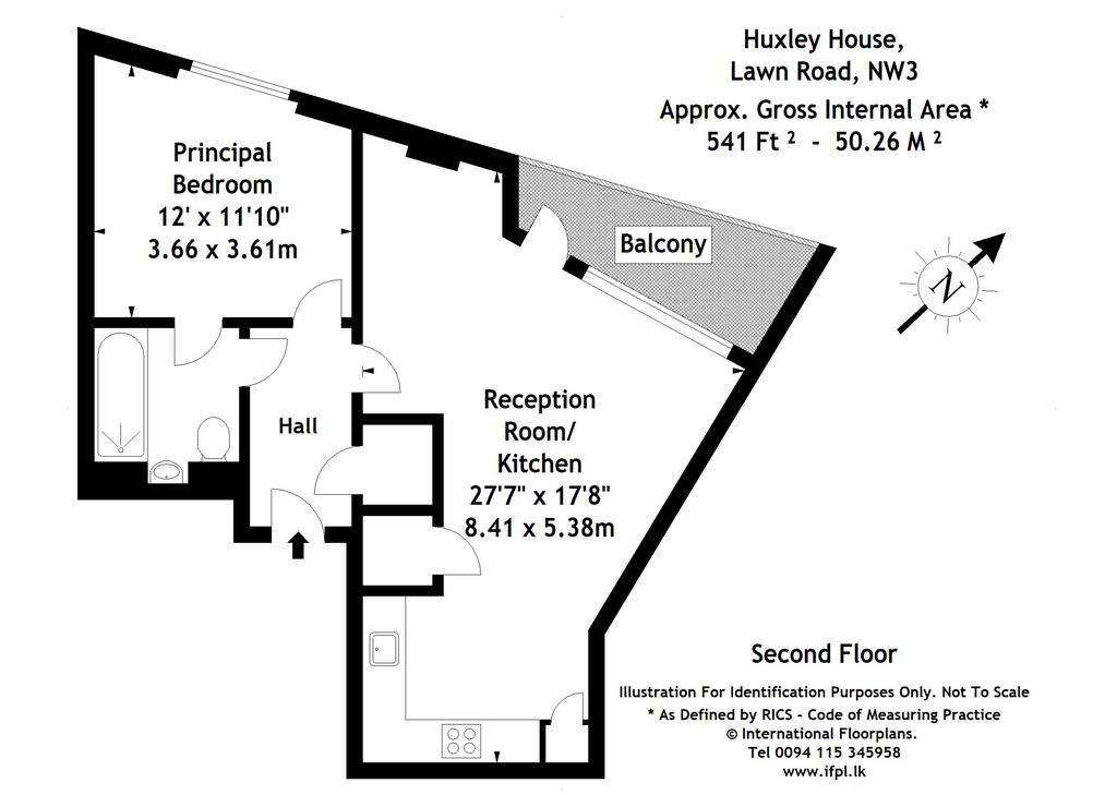 1 bedroom flat to rent - floorplan