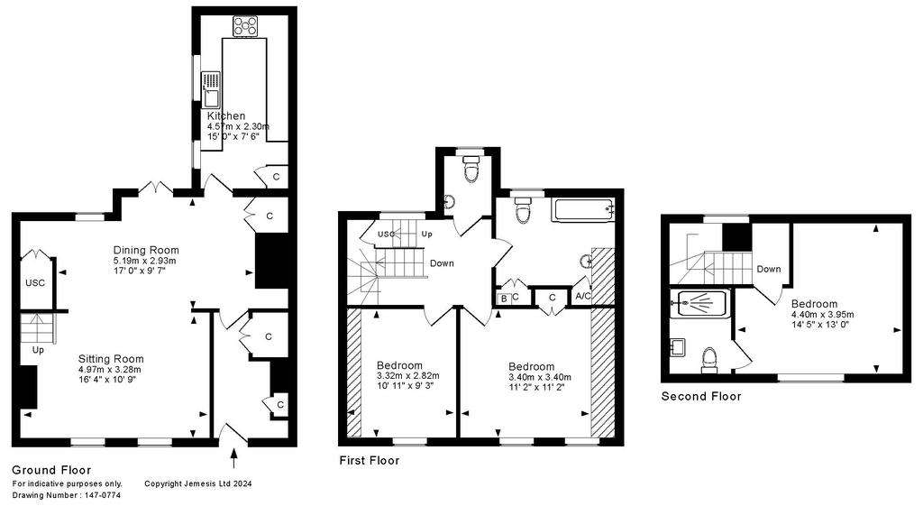 3 bedroom terraced house for sale - floorplan