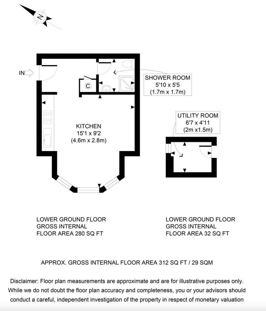 Studio flat for sale - floorplan