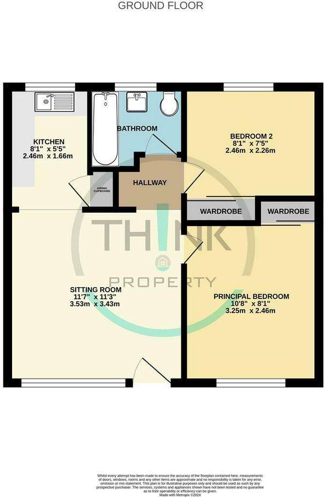 2 bedroom bungalow for sale - floorplan