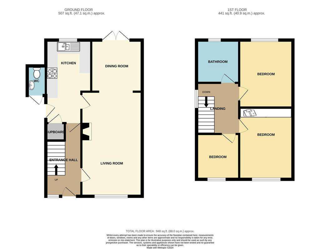 3 bedroom semi-detached house for sale - floorplan