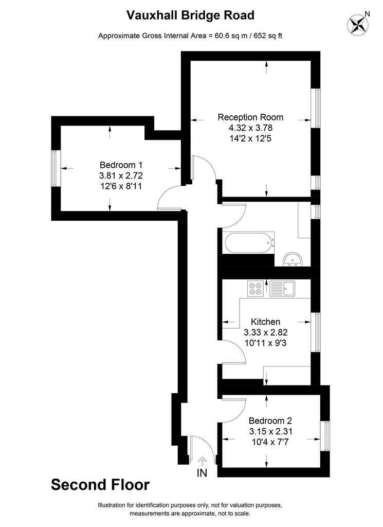 2 bedroom flat to rent - floorplan