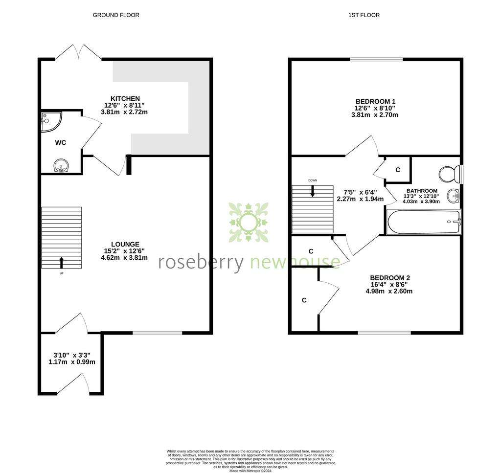 2 bedroom semi-detached house for sale - floorplan