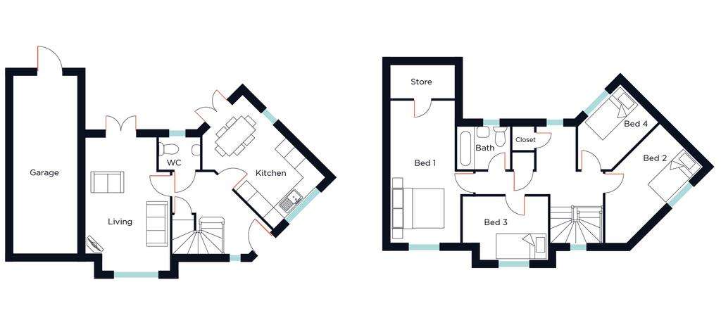 4 bedroom semi-detached house to rent - floorplan