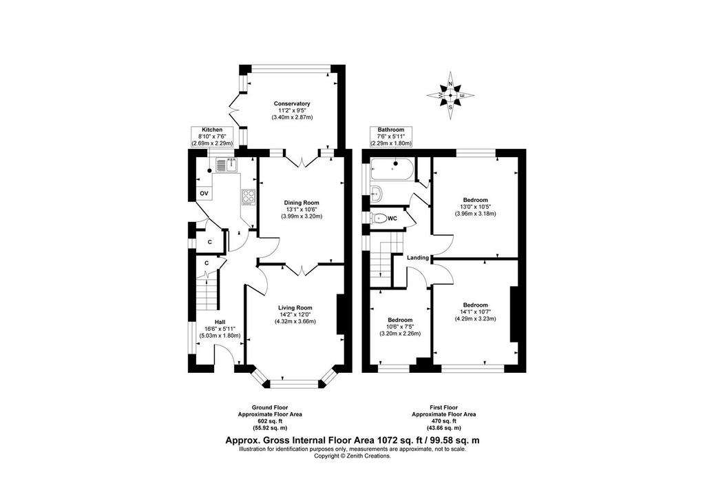 3 bedroom semi-detached house for sale - floorplan