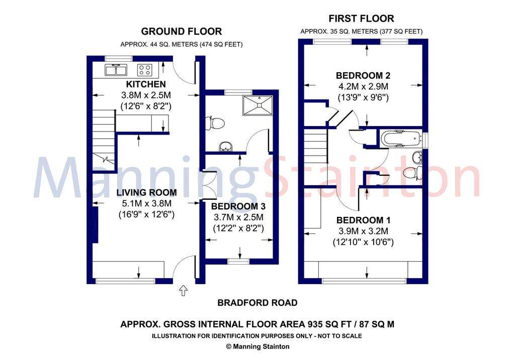 2 bedroom terraced house for sale - floorplan