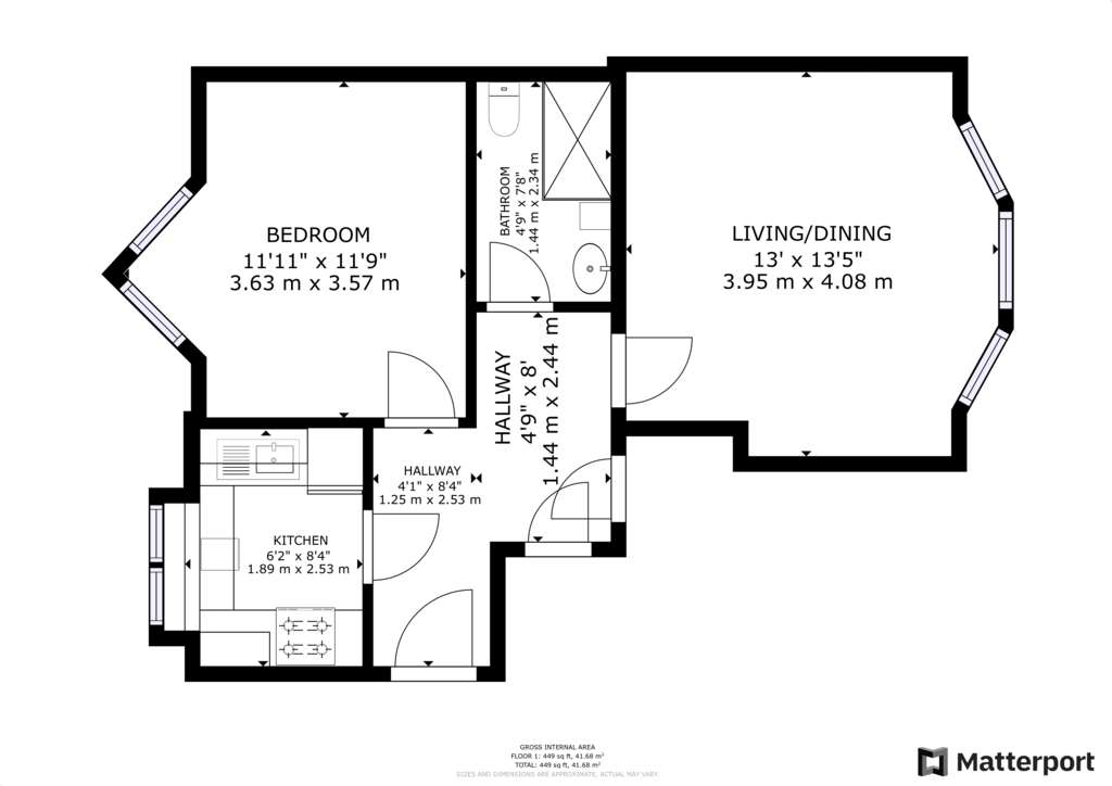 1 bedroom flat for sale - floorplan