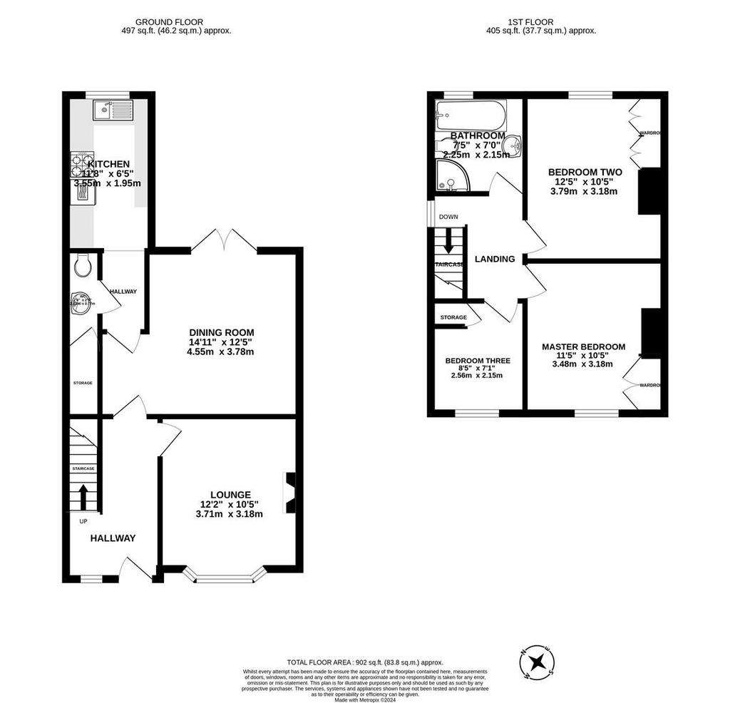 3 bedroom semi-detached house for sale - floorplan