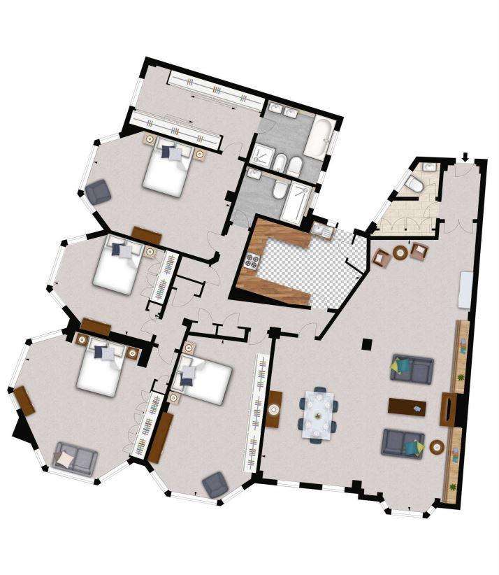 4 bedroom flat to rent - floorplan