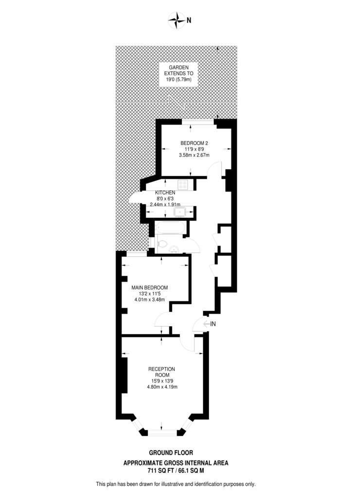 2 bedroom flat to rent - floorplan