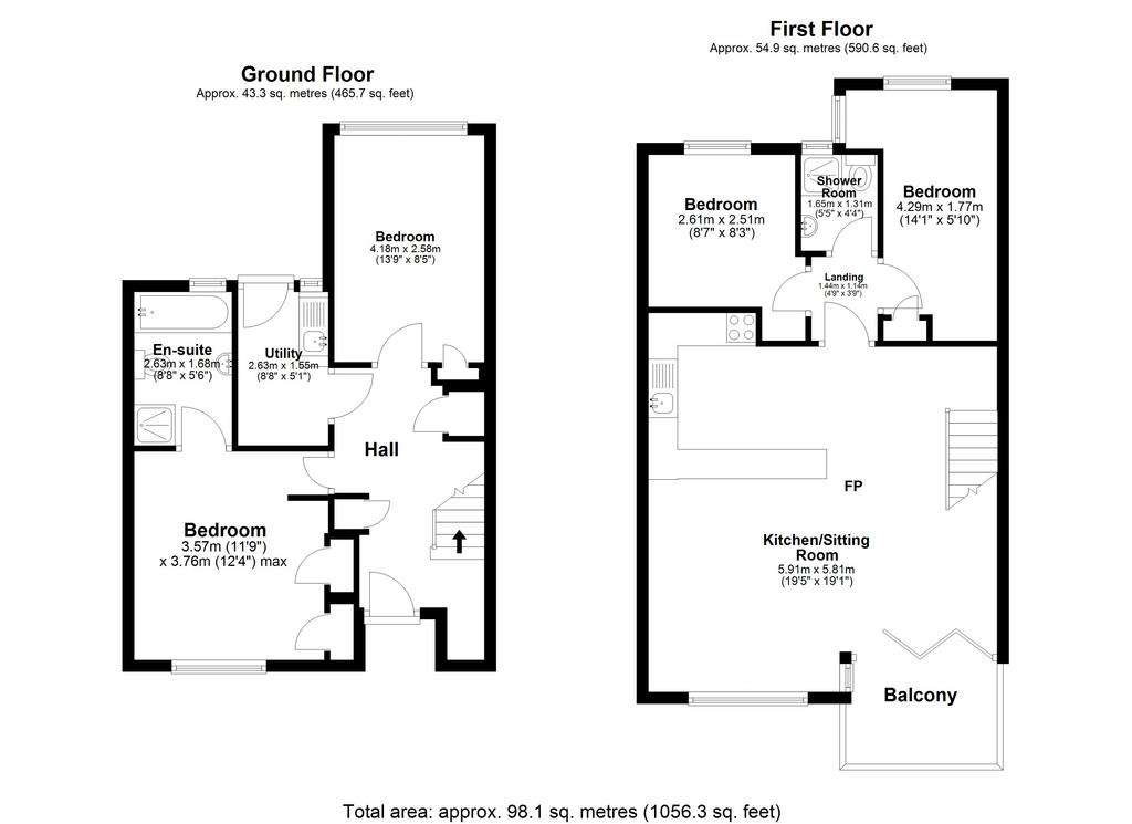 4 bedroom terraced house for sale - floorplan