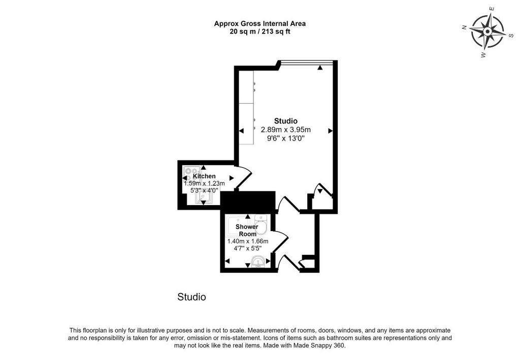 1 bedroom flat for sale - floorplan