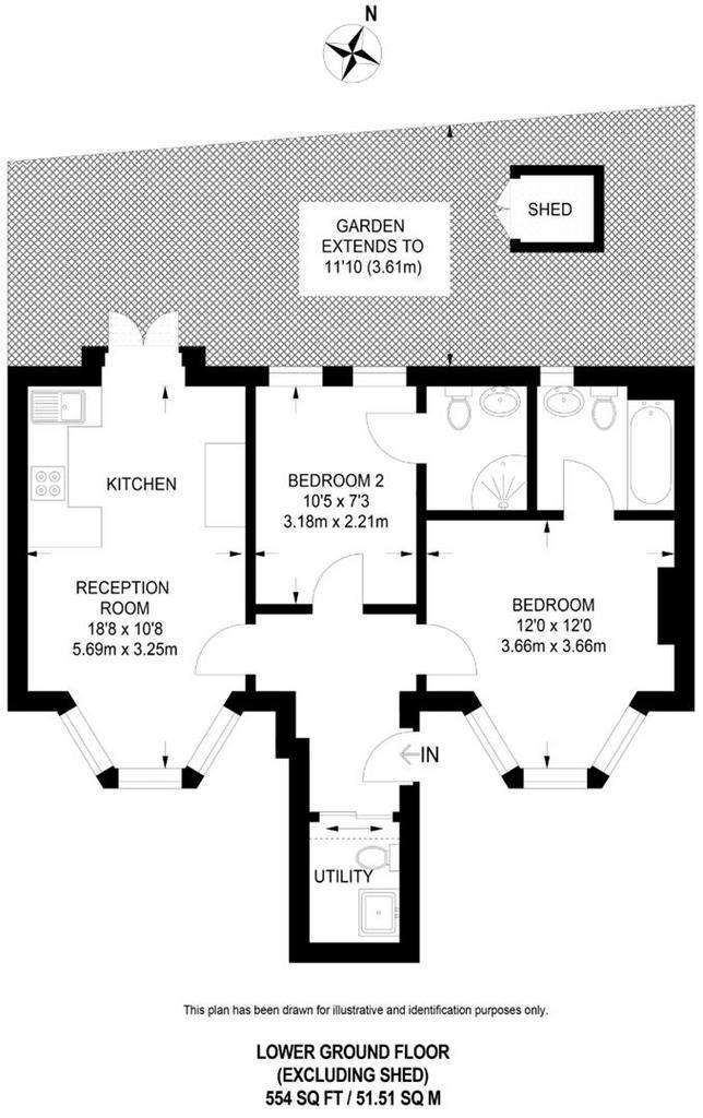 2 bedroom flat to rent - floorplan