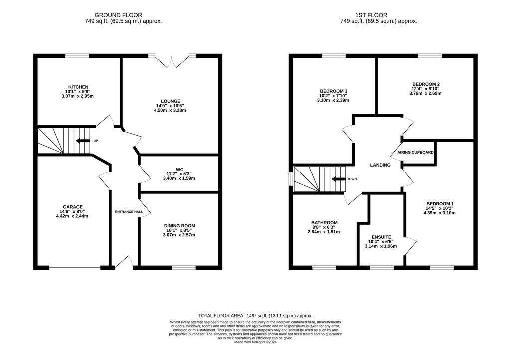 3 bedroom detached house for sale - floorplan