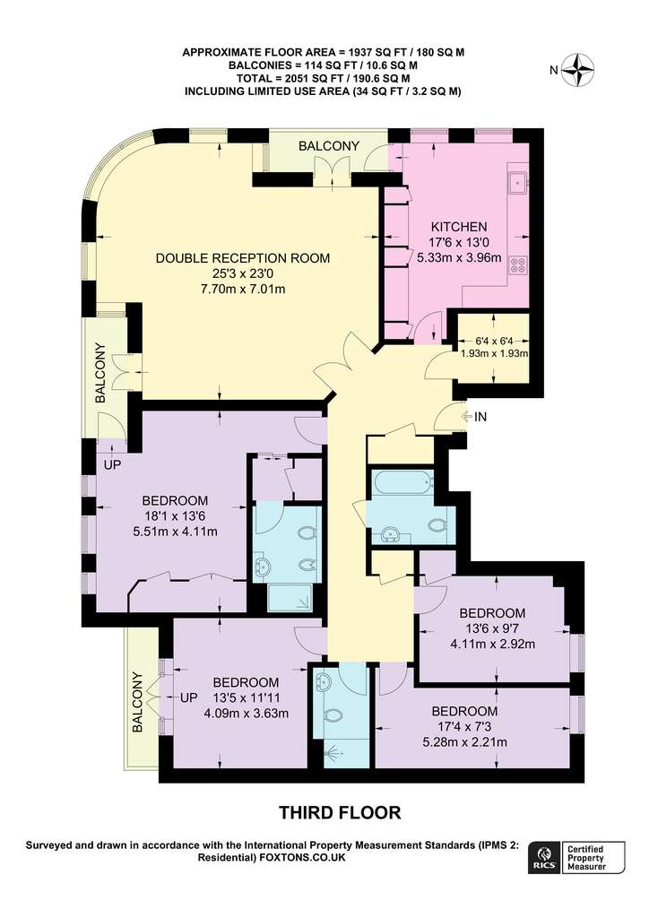 4 bedroom flat to rent - floorplan