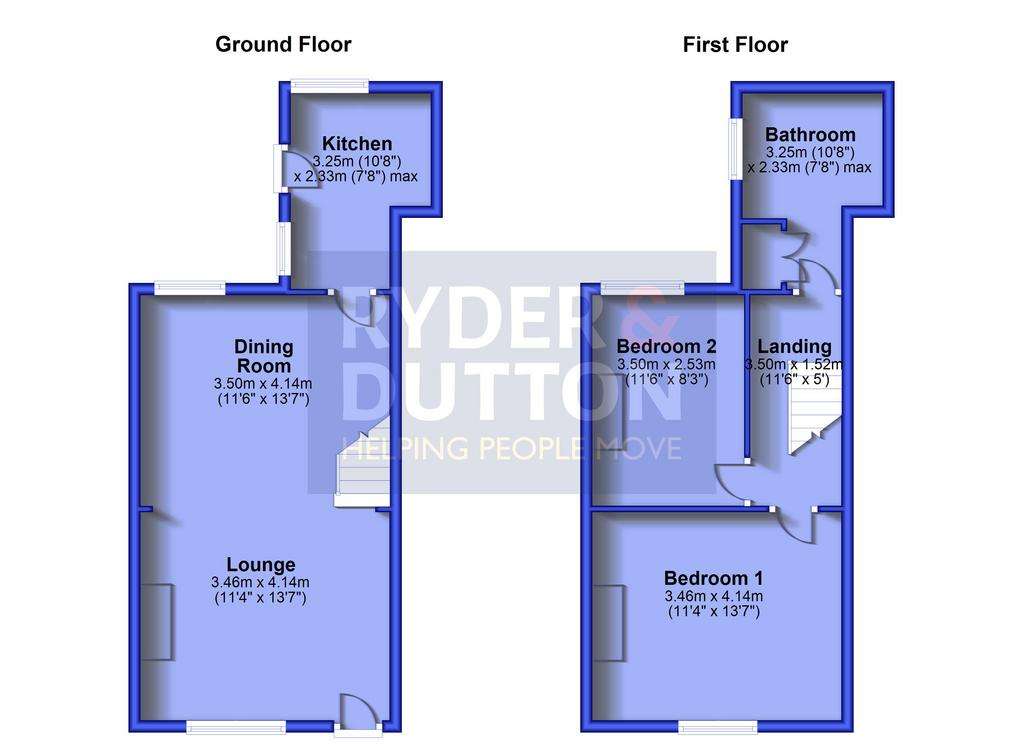 2 bedroom terraced house for sale - floorplan