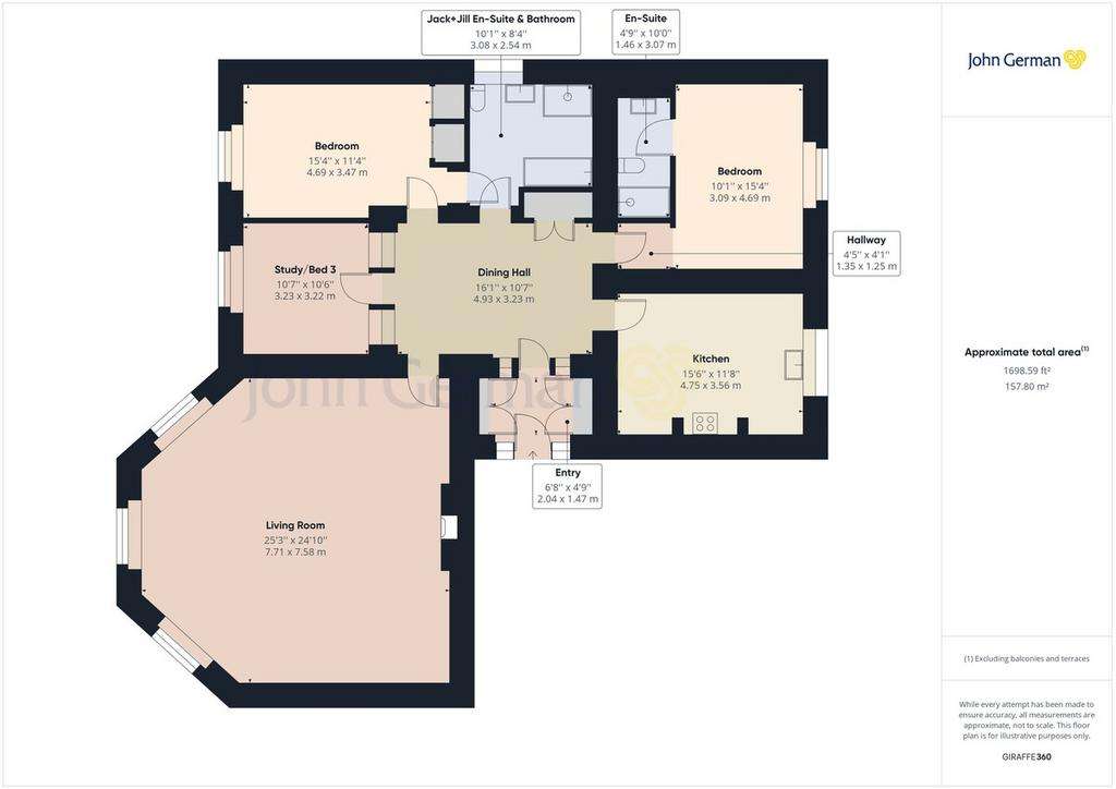 3 bedroom flat to rent - floorplan