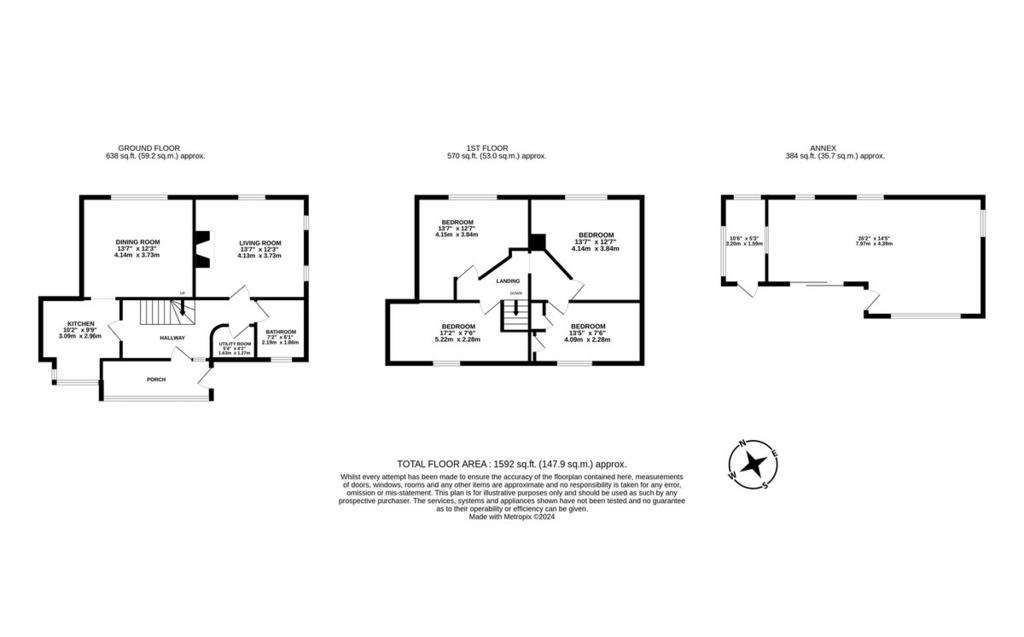 4 bedroom cottage for sale - floorplan