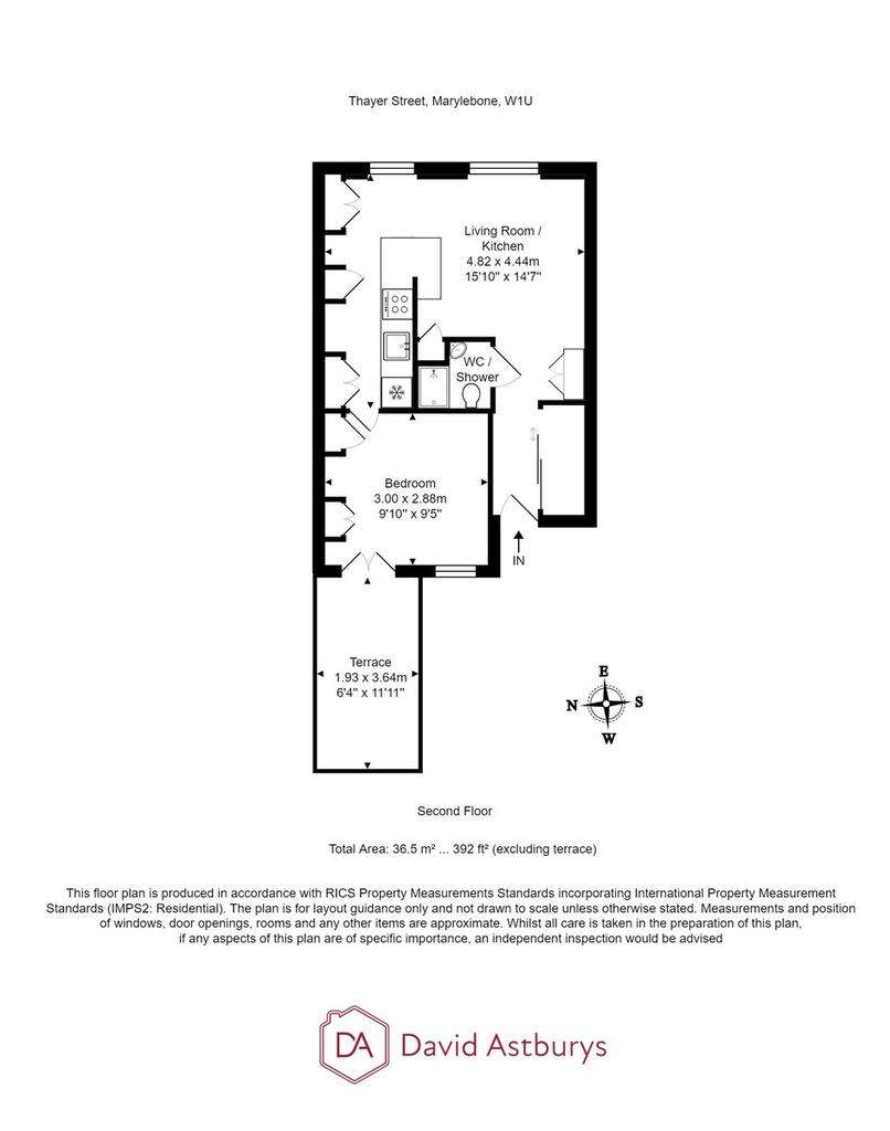 1 bedroom flat to rent - floorplan