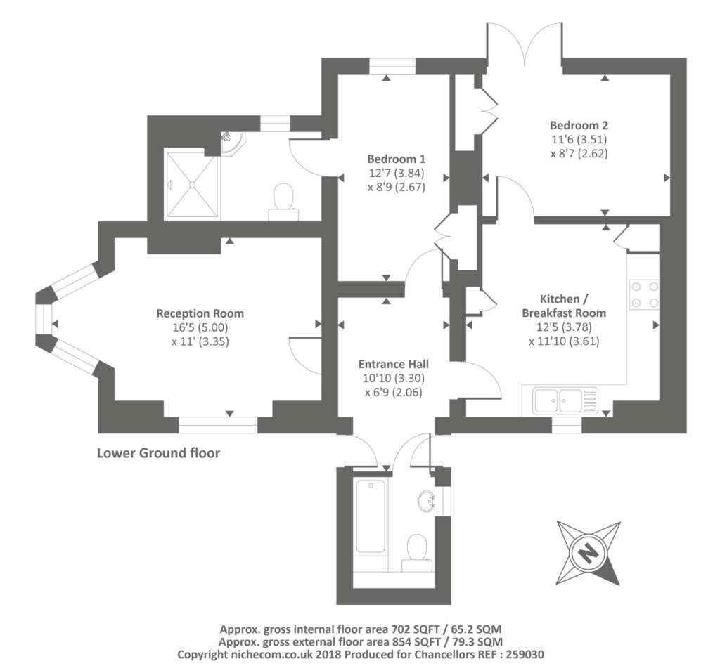 2 bedroom flat to rent - floorplan