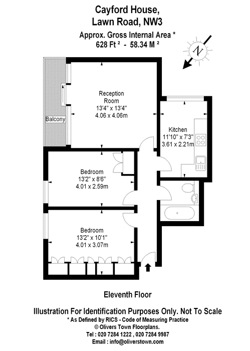 3 bedroom flat to rent - floorplan