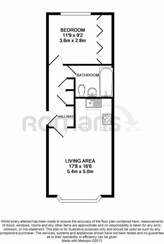 1 bedroom flat to rent - floorplan