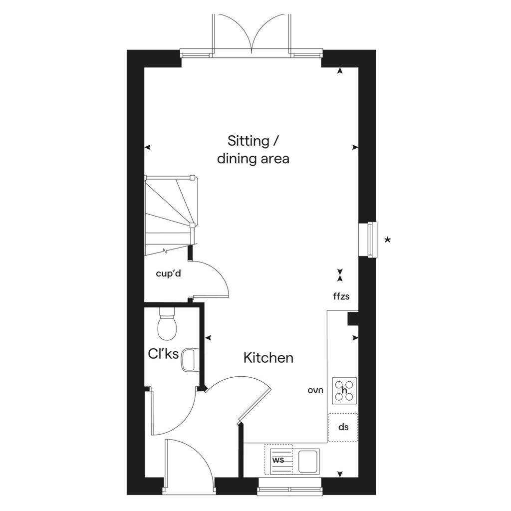 2 bedroom semi-detached house for sale - floorplan