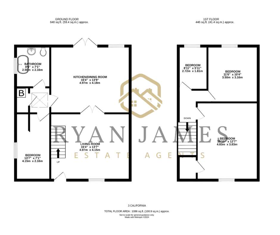 4 bedroom end of terrace house for sale - floorplan