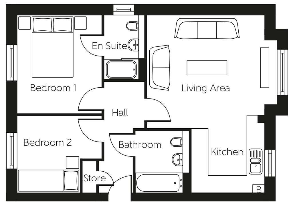 2 bedroom flat for sale - floorplan