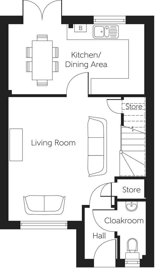 3 bedroom semi-detached house for sale - floorplan