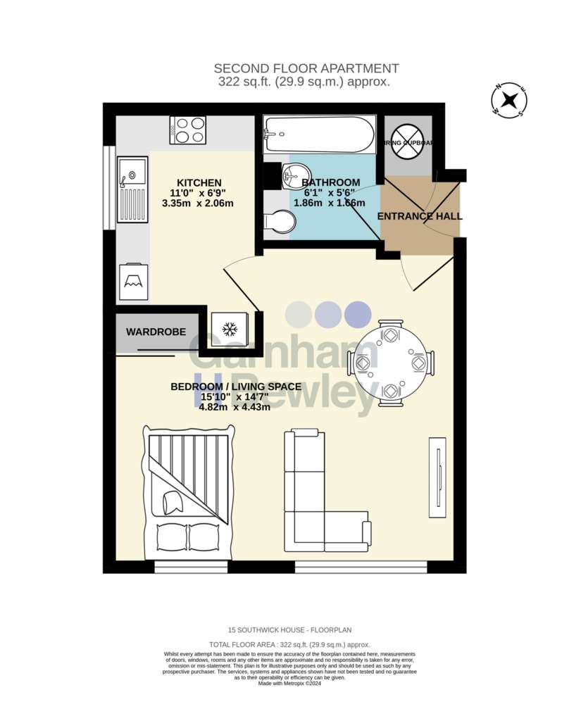 Studio flat for sale - floorplan