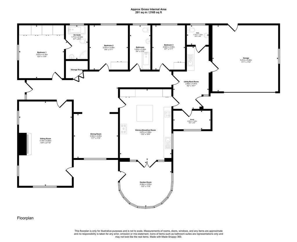 3 bedroom detached bungalow for sale - floorplan