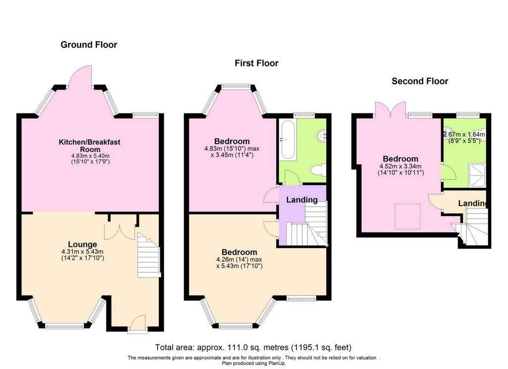 3 bedroom house to rent - floorplan