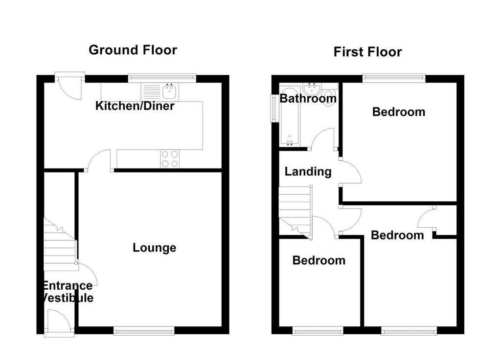 3 bedroom semi-detached house for sale - floorplan