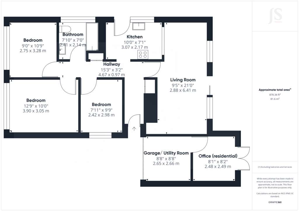 3 bedroom detached bungalow for sale - floorplan