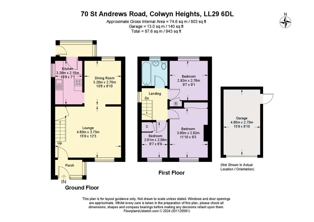 3 bedroom semi-detached house for sale - floorplan