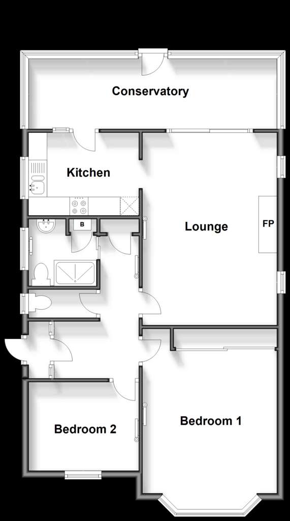 2 bedroom detached bungalow for sale - floorplan