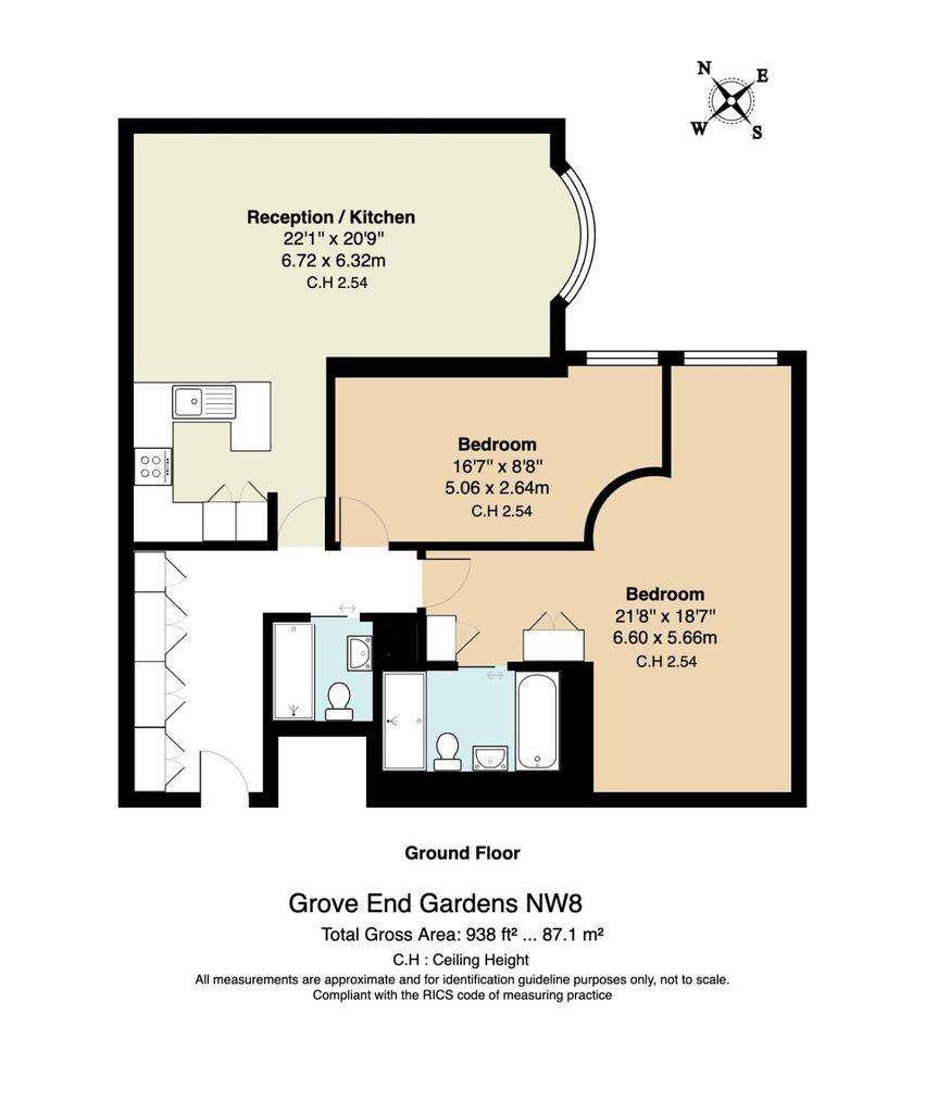 2 bedroom flat to rent - floorplan