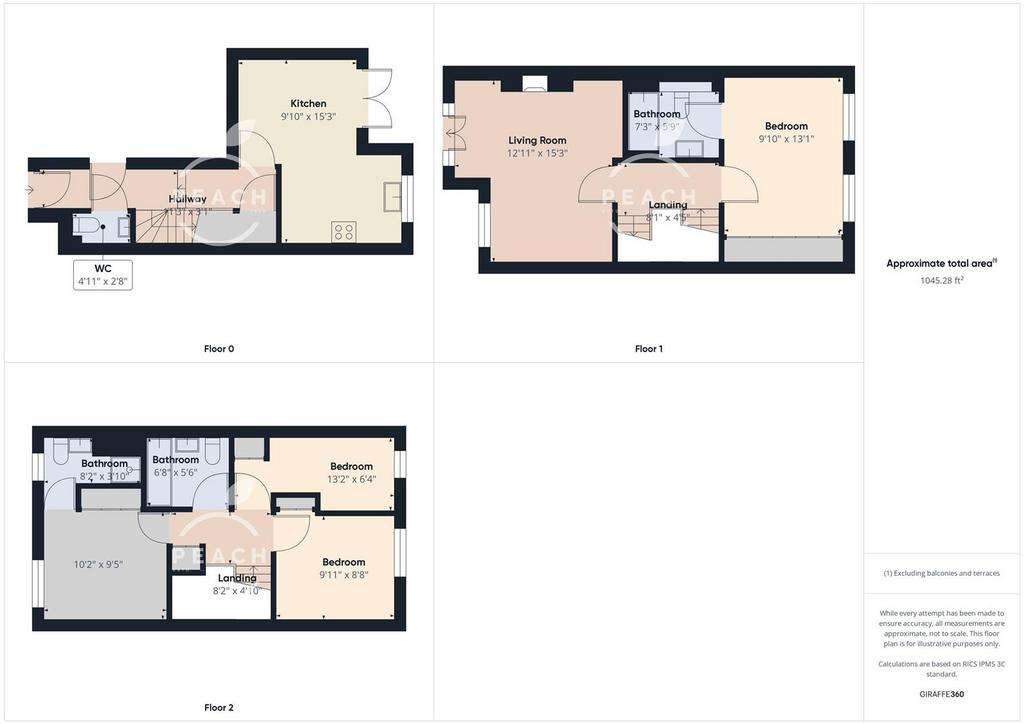 4 bedroom terraced house to rent - floorplan