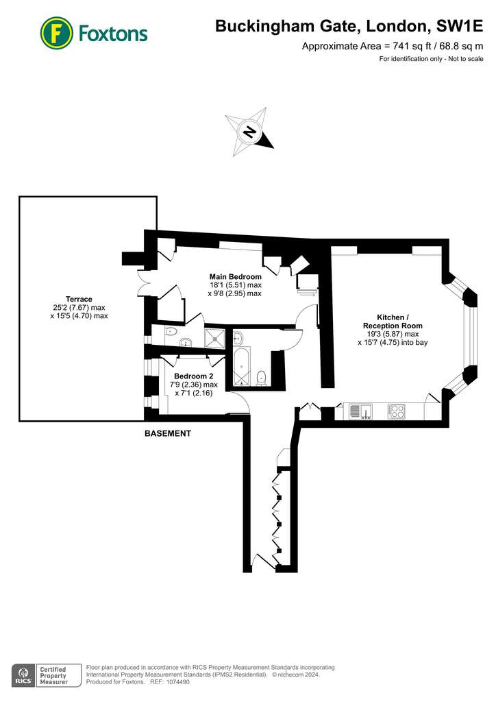 2 bedroom flat to rent - floorplan