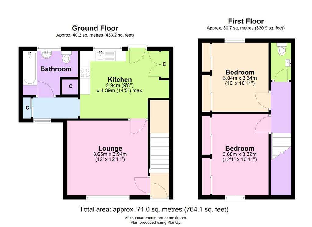 2 bedroom semi-detached house for sale - floorplan