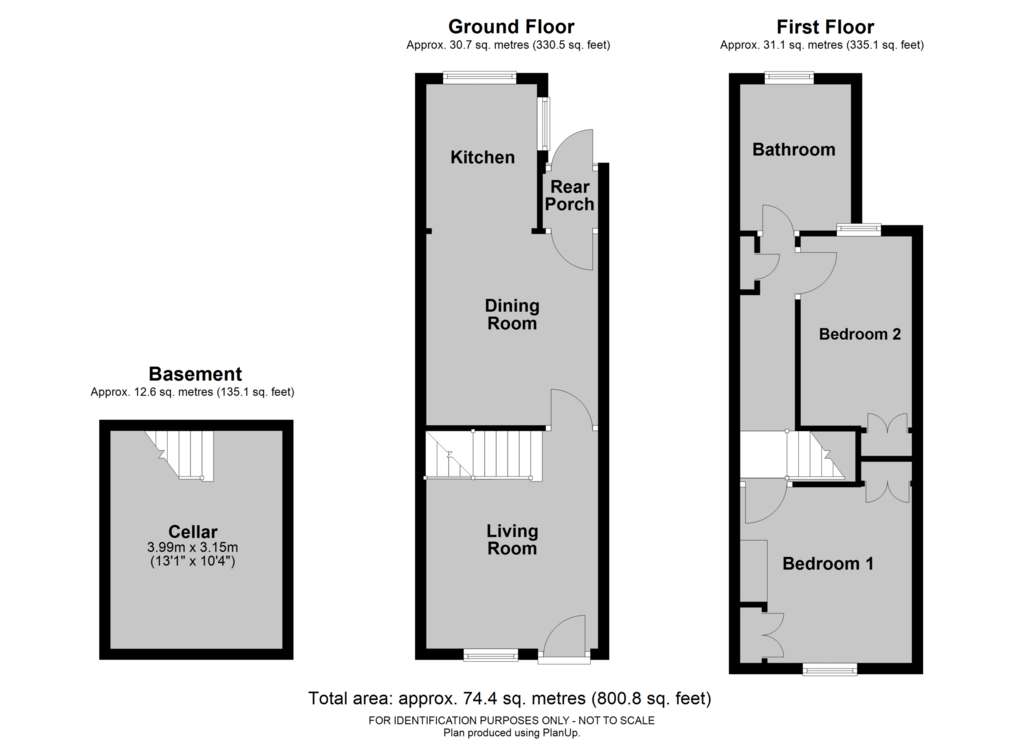 2 bedroom terraced house for sale - floorplan