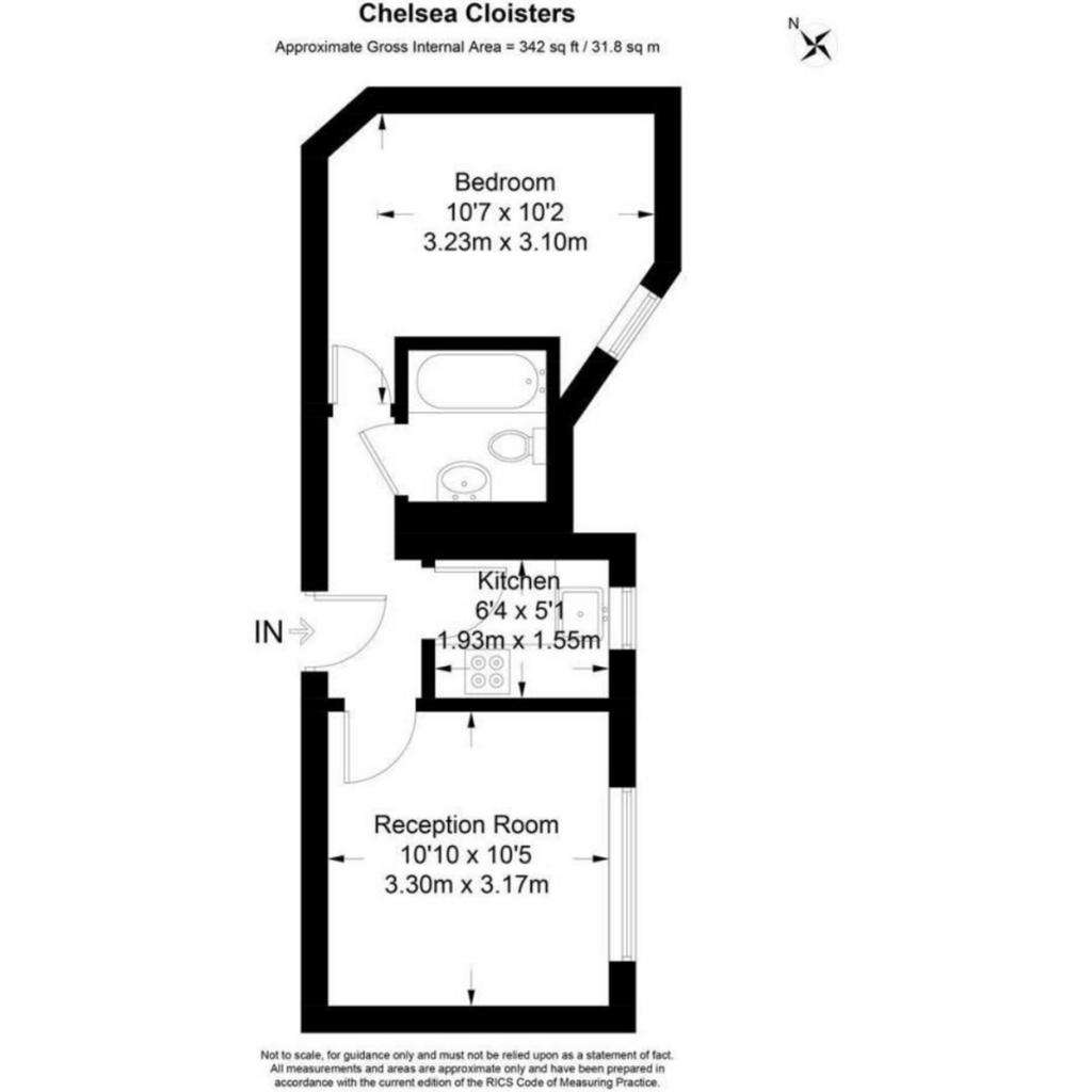 1 bedroom flat to rent - floorplan