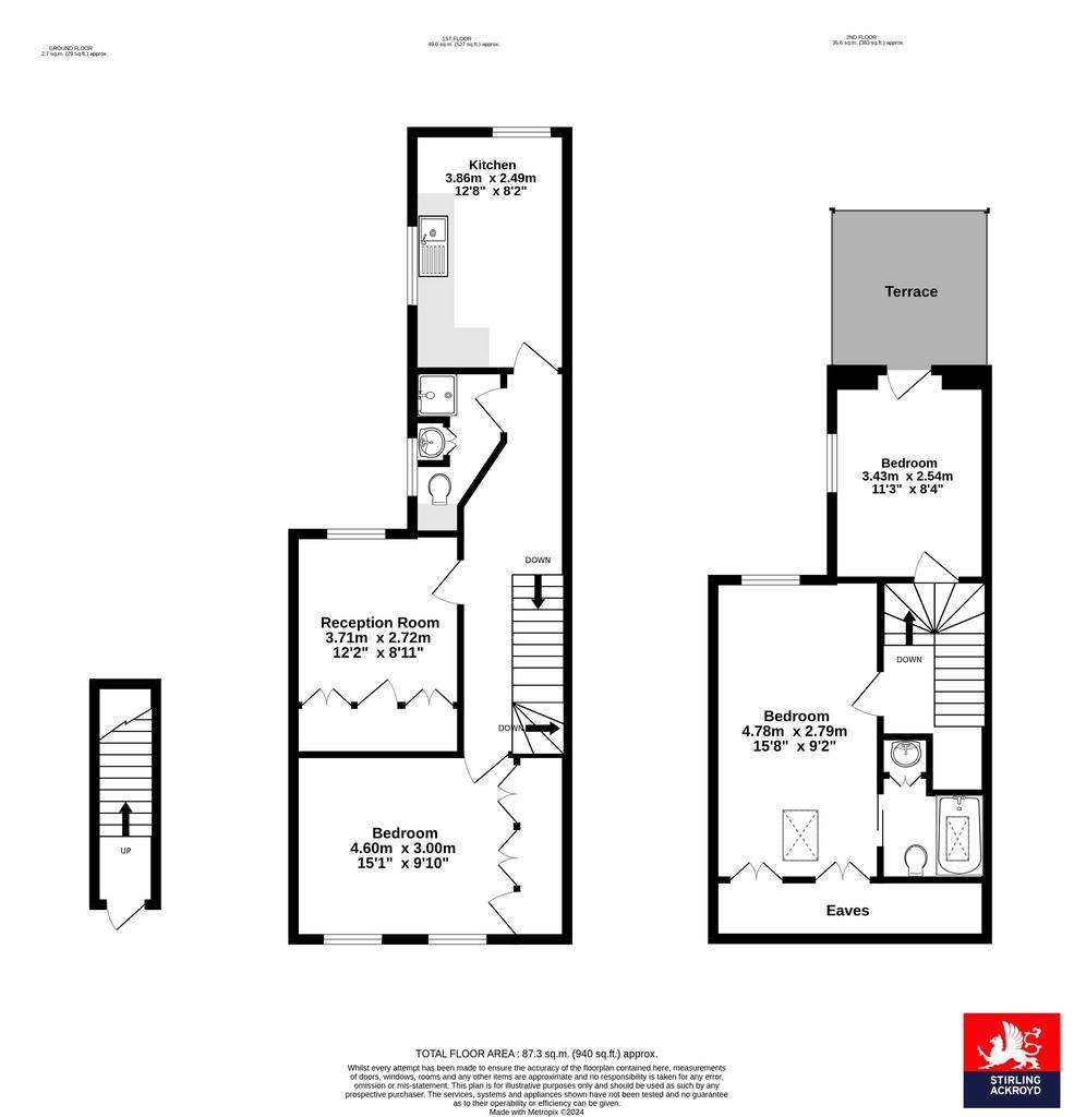 3 bedroom flat to rent - floorplan