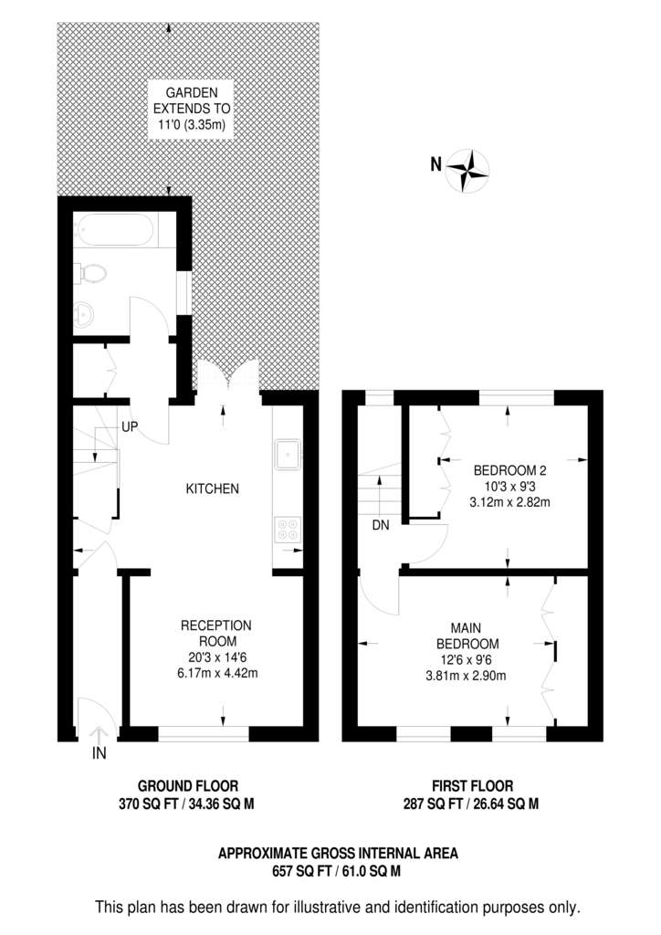 2 bedroom house to rent - floorplan