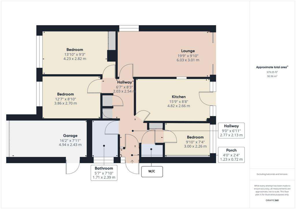 3 bedroom bungalow to rent - floorplan