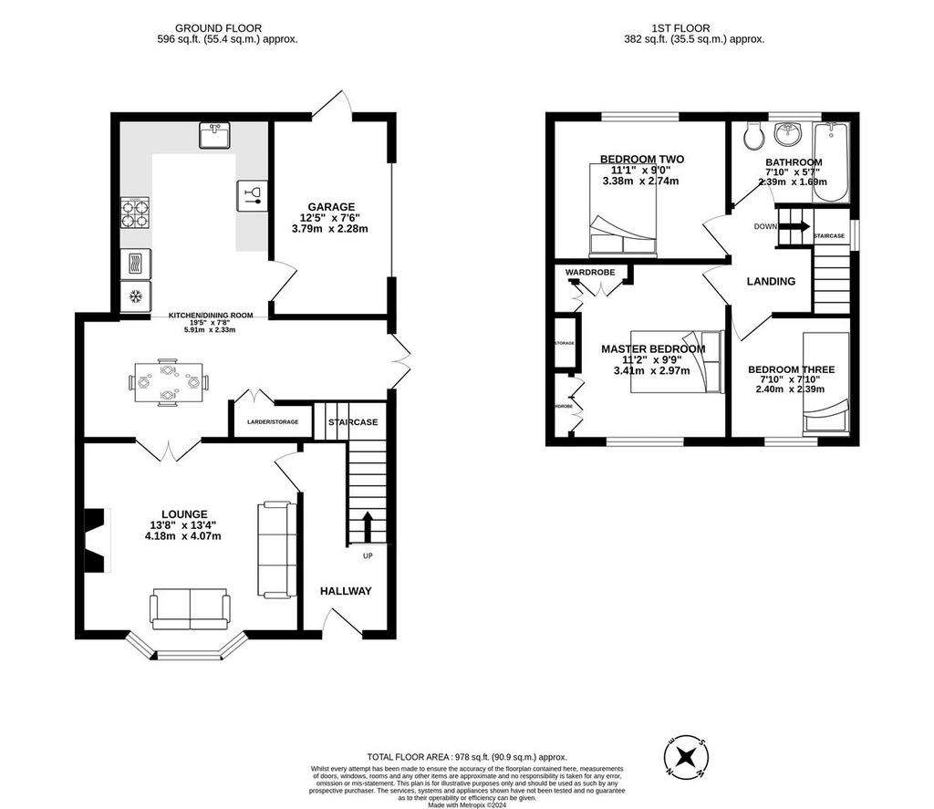 3 bedroom semi-detached house for sale - floorplan