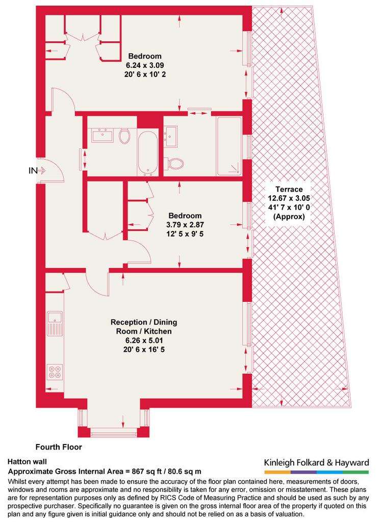 2 bedroom flat to rent - floorplan