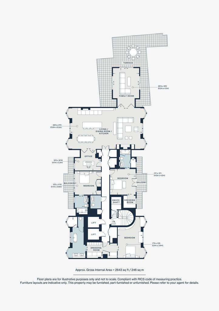 3 bedroom penthouse apartment to rent - floorplan